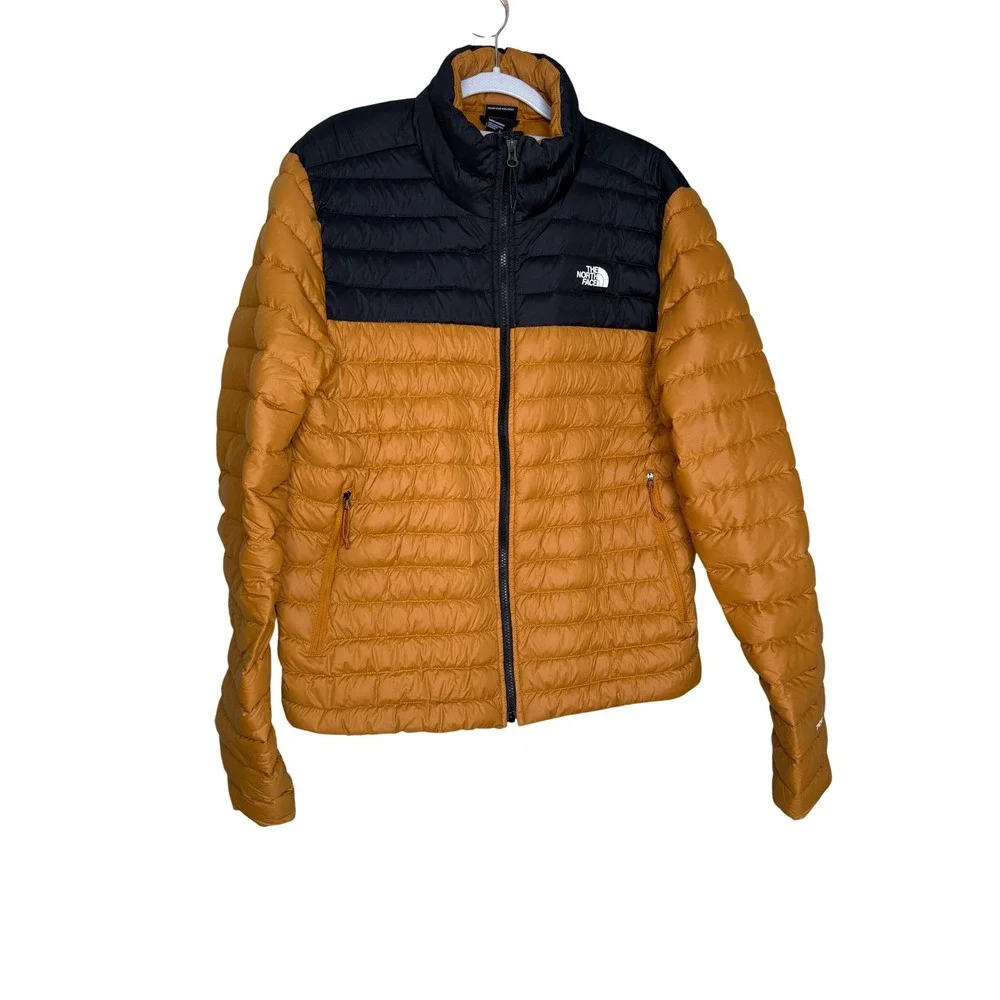 The North Face men's stretch down hoodie in‎ timber tan